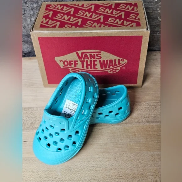 Vans slip on Crocs  teal blue size 4 toddler - Picture 9 of 10